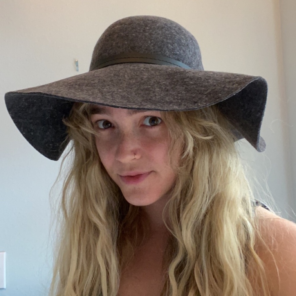 Heather Grey Wool Felt Floppy Hat - Picture 4 of 4